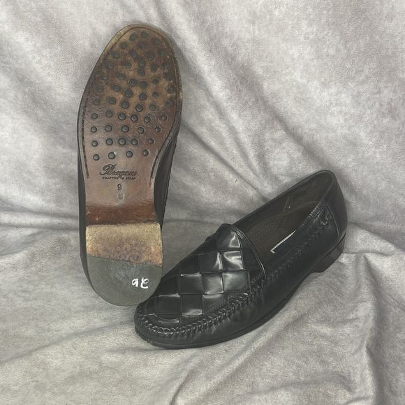 Bragano Mens 11.5 M Woven Leather Loafers Black Crafted In Italy Slip On Shoes‎ COLE HAAN BRAGANO ITALIAN BLACK WOVEN LEATHER MEN main image 2
